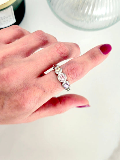 Anello Regolabile "Magic Degradè" Gold o Silver con Pietre Pastel Colors - 333HOPE333