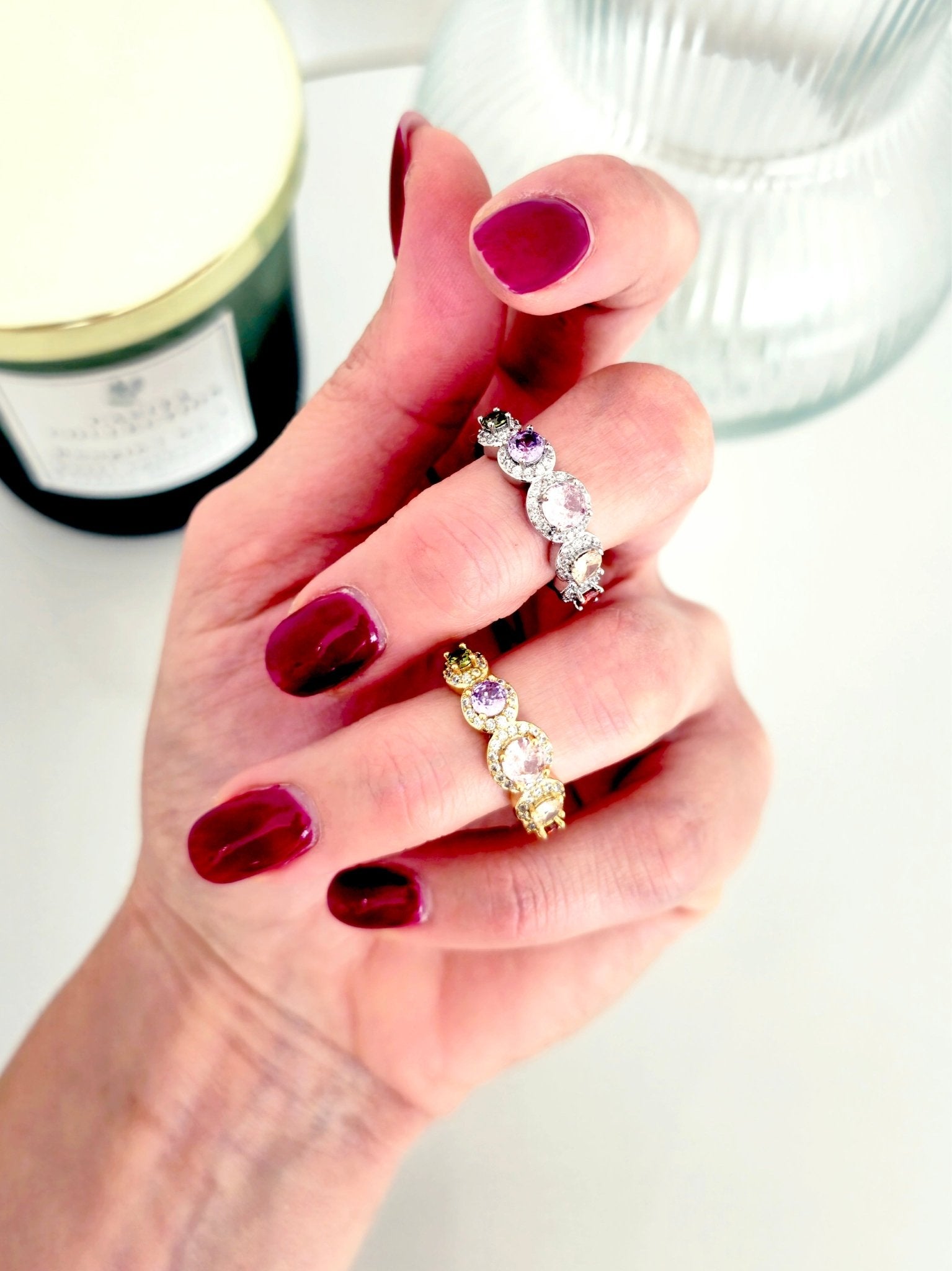 Anello Regolabile "Magic Degradè" Gold o Silver con Pietre Pastel Colors - 333HOPE333