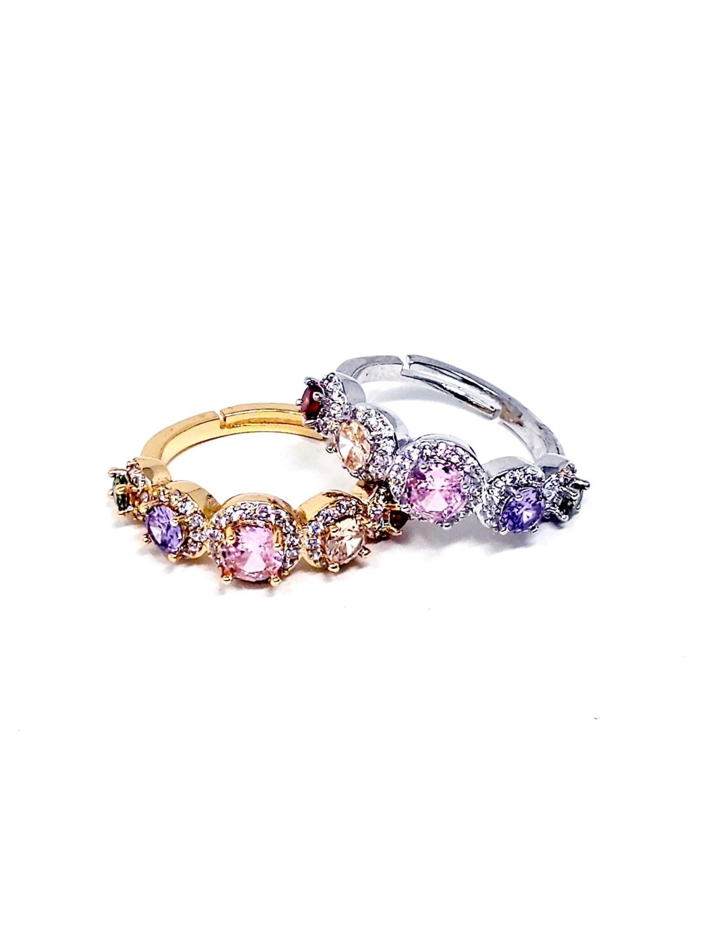 Anello Regolabile "Magic Degradè" Gold o Silver con Pietre Pastel Colors - 333HOPE333