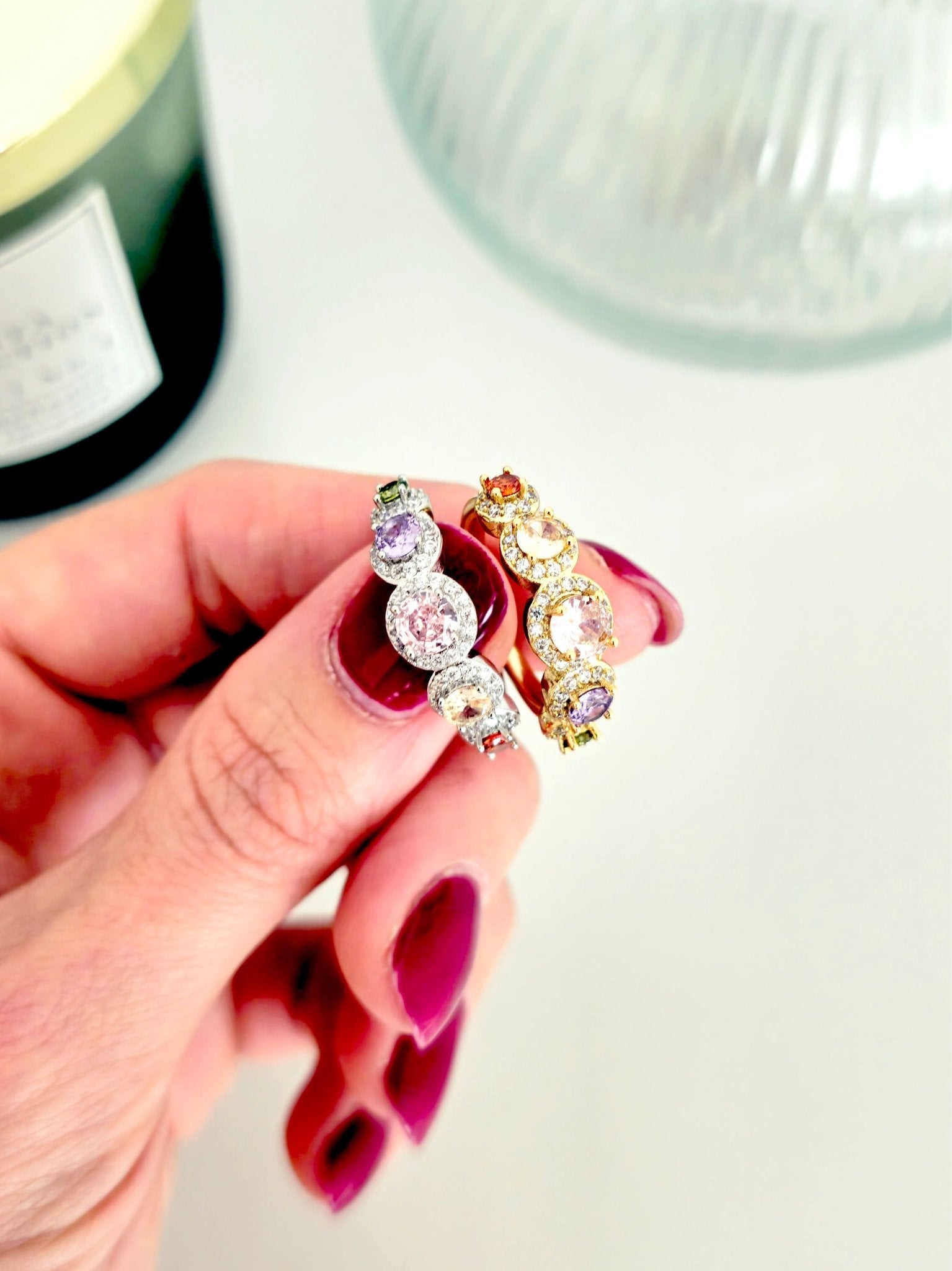 Anello Regolabile "Magic Degradè" Gold o Silver con Pietre Pastel Colors - 333HOPE333