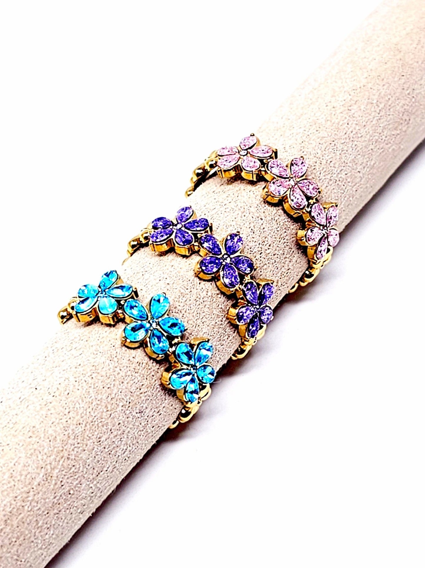 Anello Regolabile "Marghe" Gold con Pietre Color Quarzo Rosa o Acquamarina o Ametista - 333HOPE333