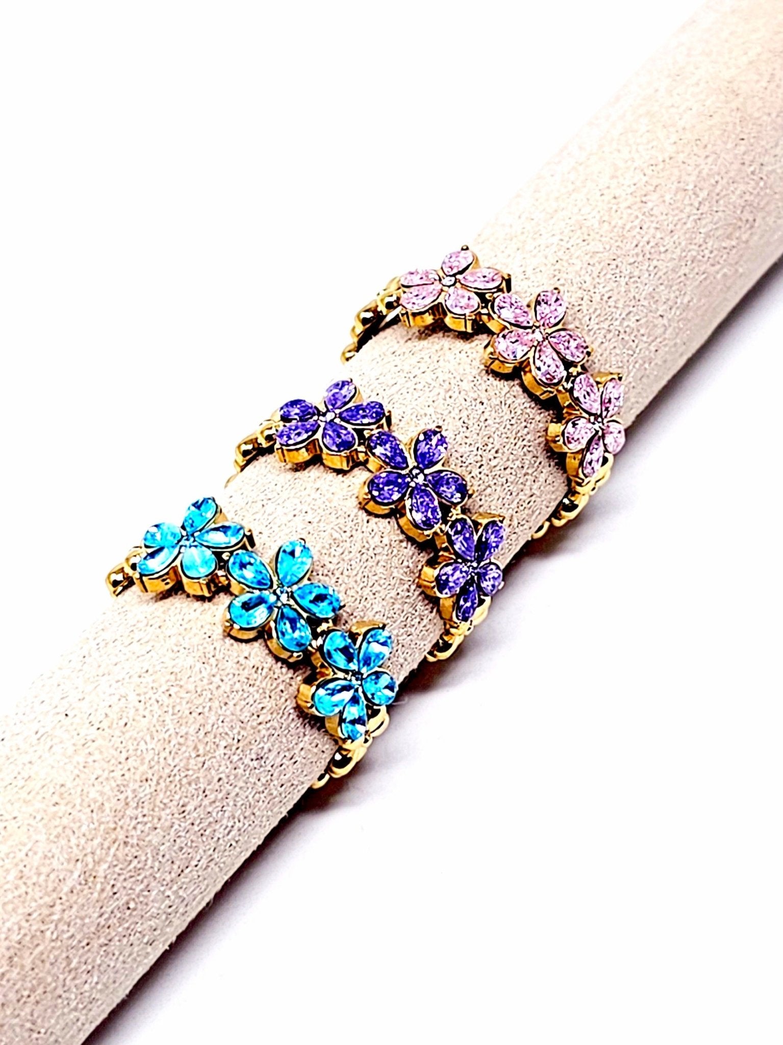 Anello Regolabile "Marghe" Gold con Pietre Color Quarzo Rosa o Acquamarina o Ametista - 333HOPE333