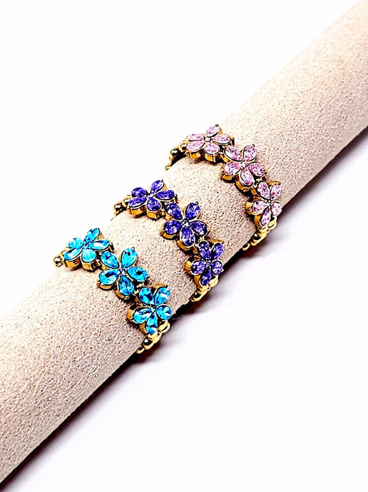 Anello Regolabile "Marghe" Gold con Pietre Color Quarzo Rosa o Acquamarina o Ametista - 333HOPE333