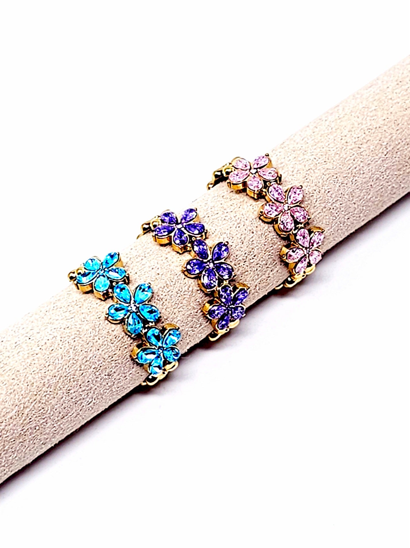 Anello Regolabile "Marghe" Gold con Pietre Color Quarzo Rosa o Acquamarina o Ametista - 333HOPE333