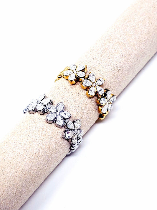Anello Regolabile "Marghe" Silver o Gold o Gold con Pietre Multicolor - 333HOPE333
