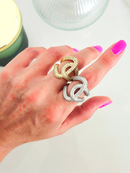 Anello Regolabile "Parthenope Shine" Gold o Silver - 333HOPE333