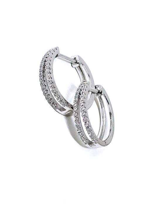 ARGENTO 925 - Coppia Hoops "Cross" - 333HOPE333