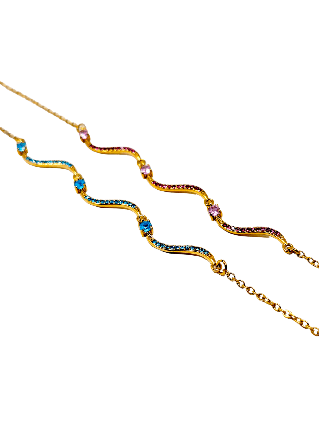 Bracciale "Artemide" Gold con Pietre Quarzo Rosa o Acquamarina - 333HOPE333