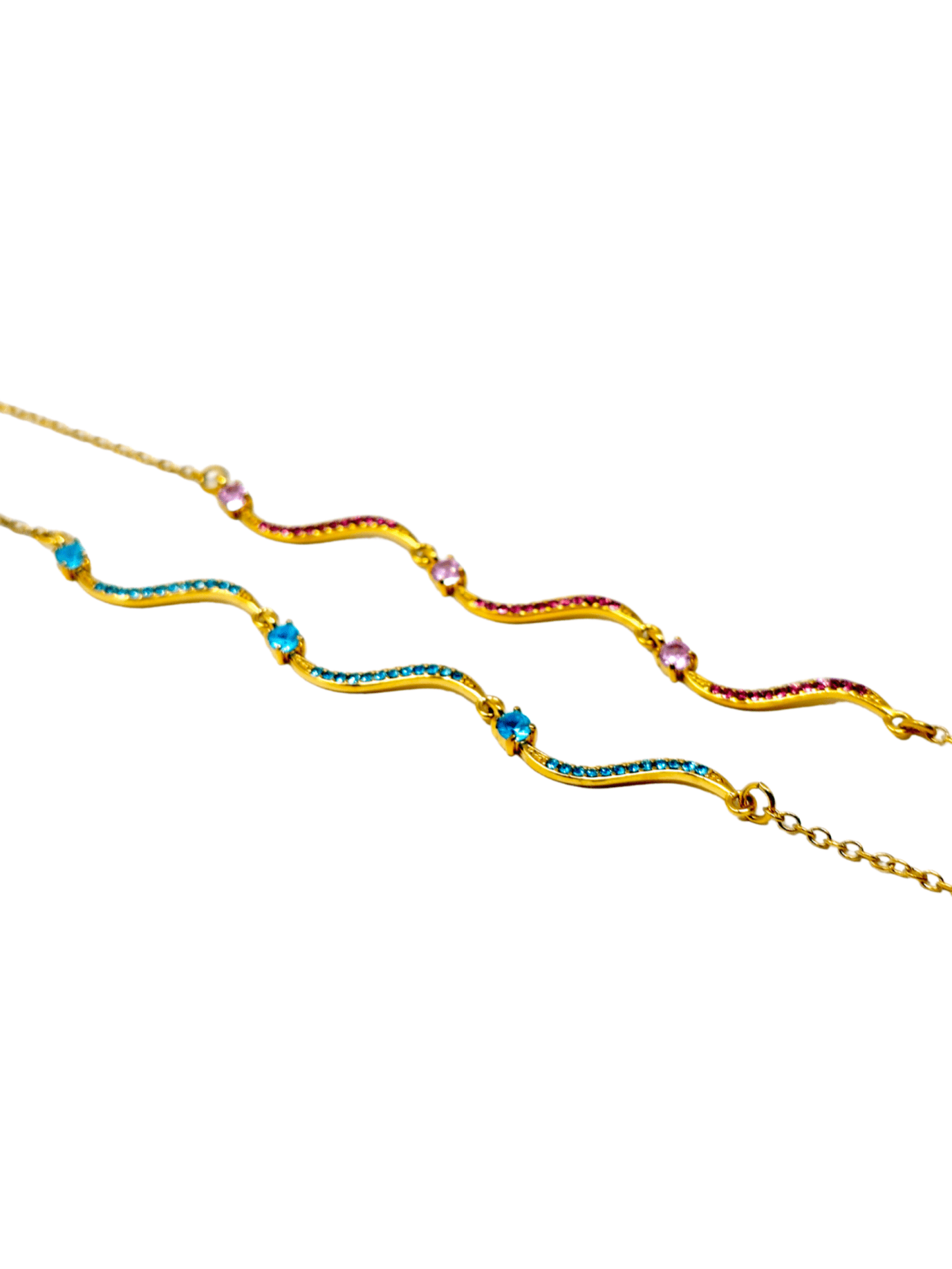 Bracciale "Artemide" Gold con Pietre Quarzo Rosa o Acquamarina - 333HOPE333