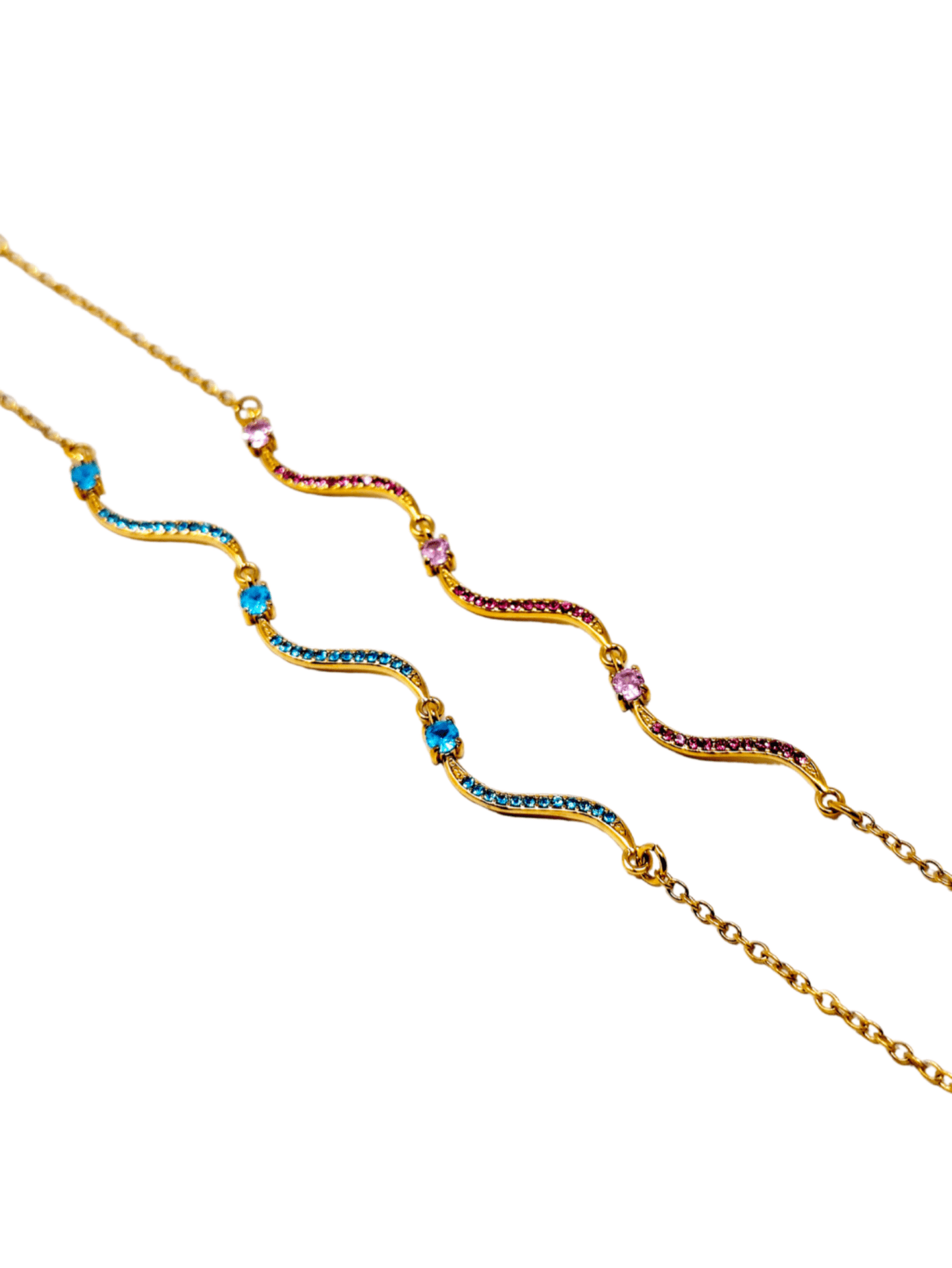 Bracciale "Artemide" Gold con Pietre Quarzo Rosa o Acquamarina - 333HOPE333