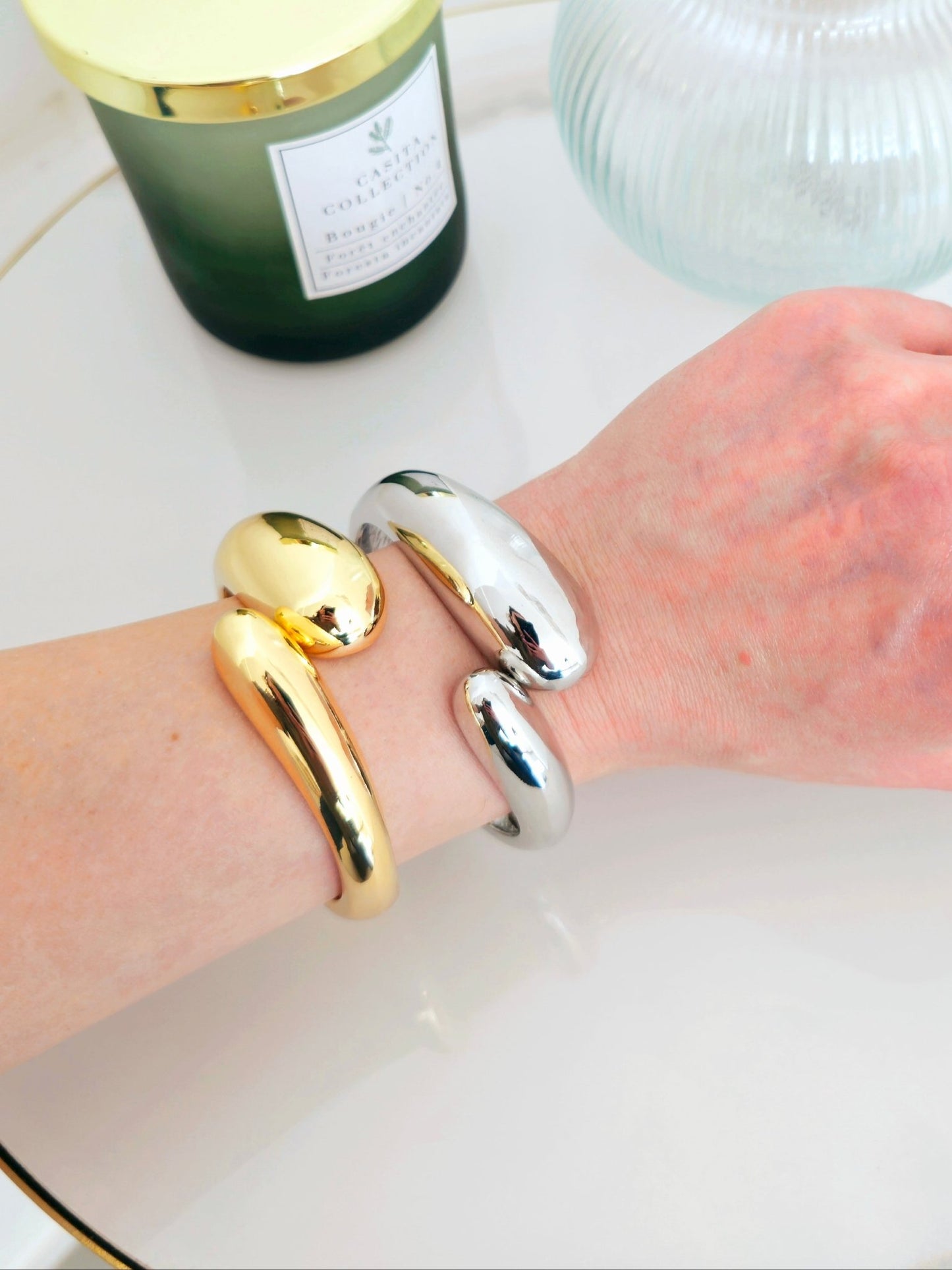 Bracciale Bangle "Fluid” Gold o Silver - 333HOPE333