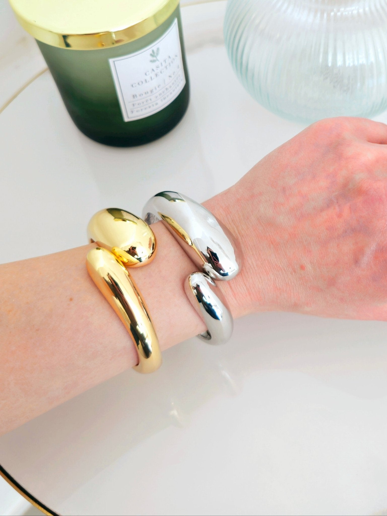 Bracciale Bangle "Fluid” Gold o Silver - 333HOPE333