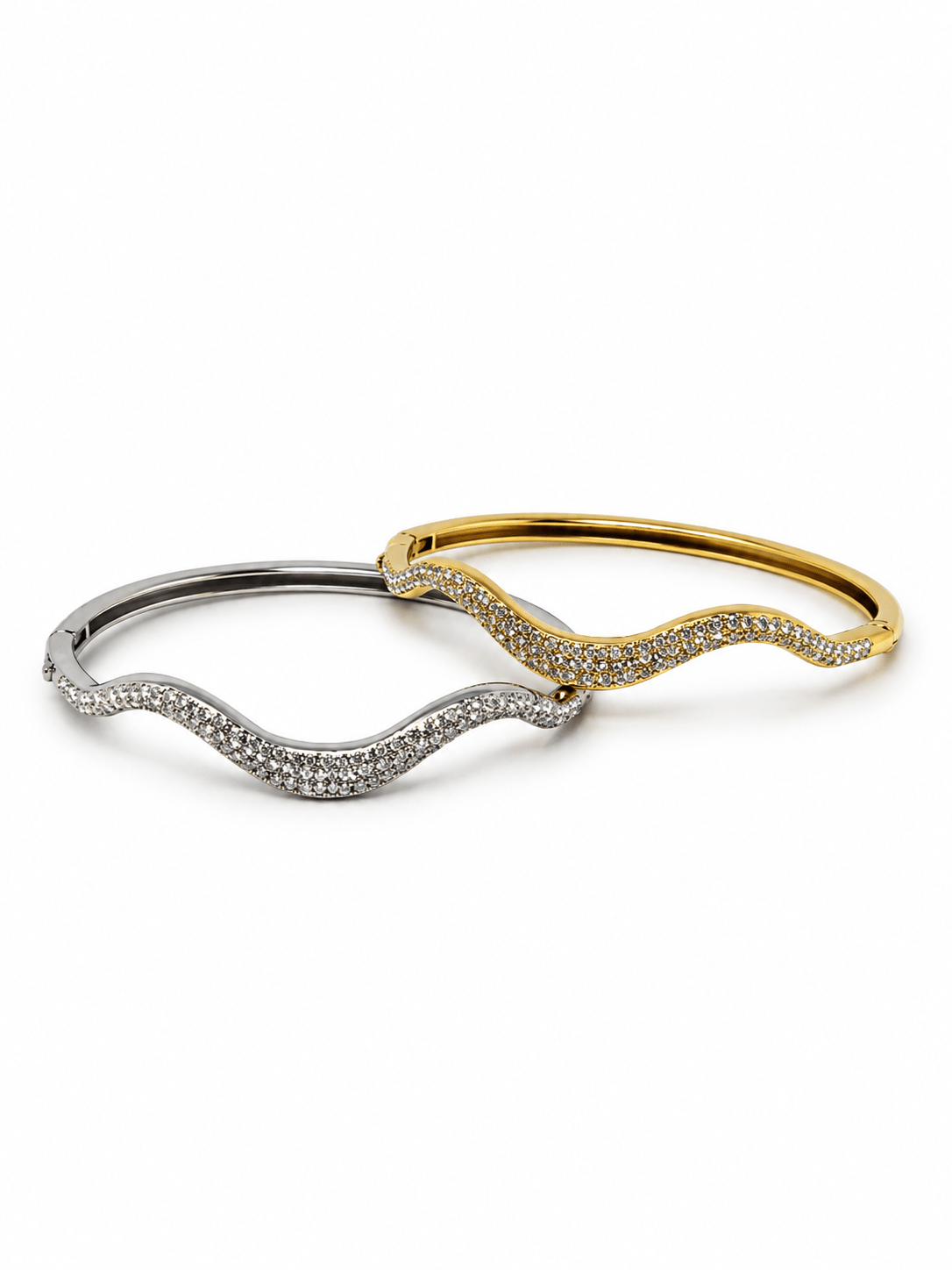 Bracciale Bangle "Waves Pavé" Gold o Silver - 333HOPE333