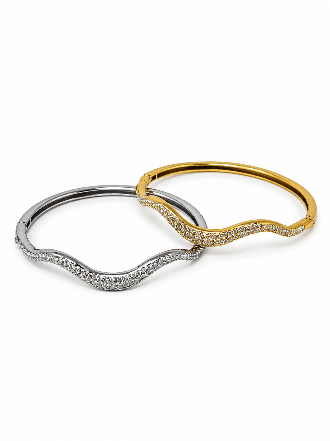 Bracciale Bangle "Waves Pavé" Gold o Silver - 333HOPE333