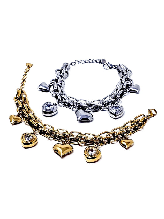 Bracciale "Cuori Sonaglio" Gold o Silver - 333HOPE333