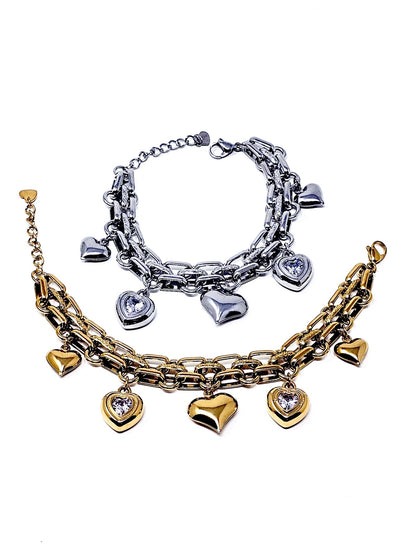 Bracciale "Cuori Sonaglio" Gold o Silver - 333HOPE333