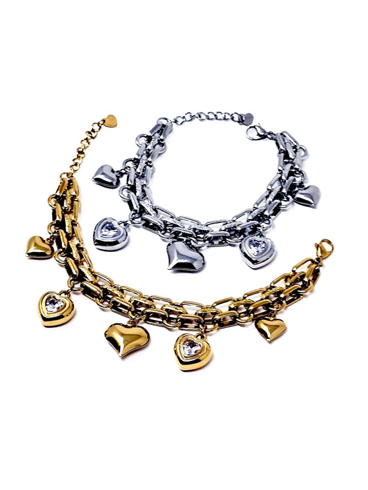 Bracciale "Cuori Sonaglio" Gold o Silver - 333HOPE333