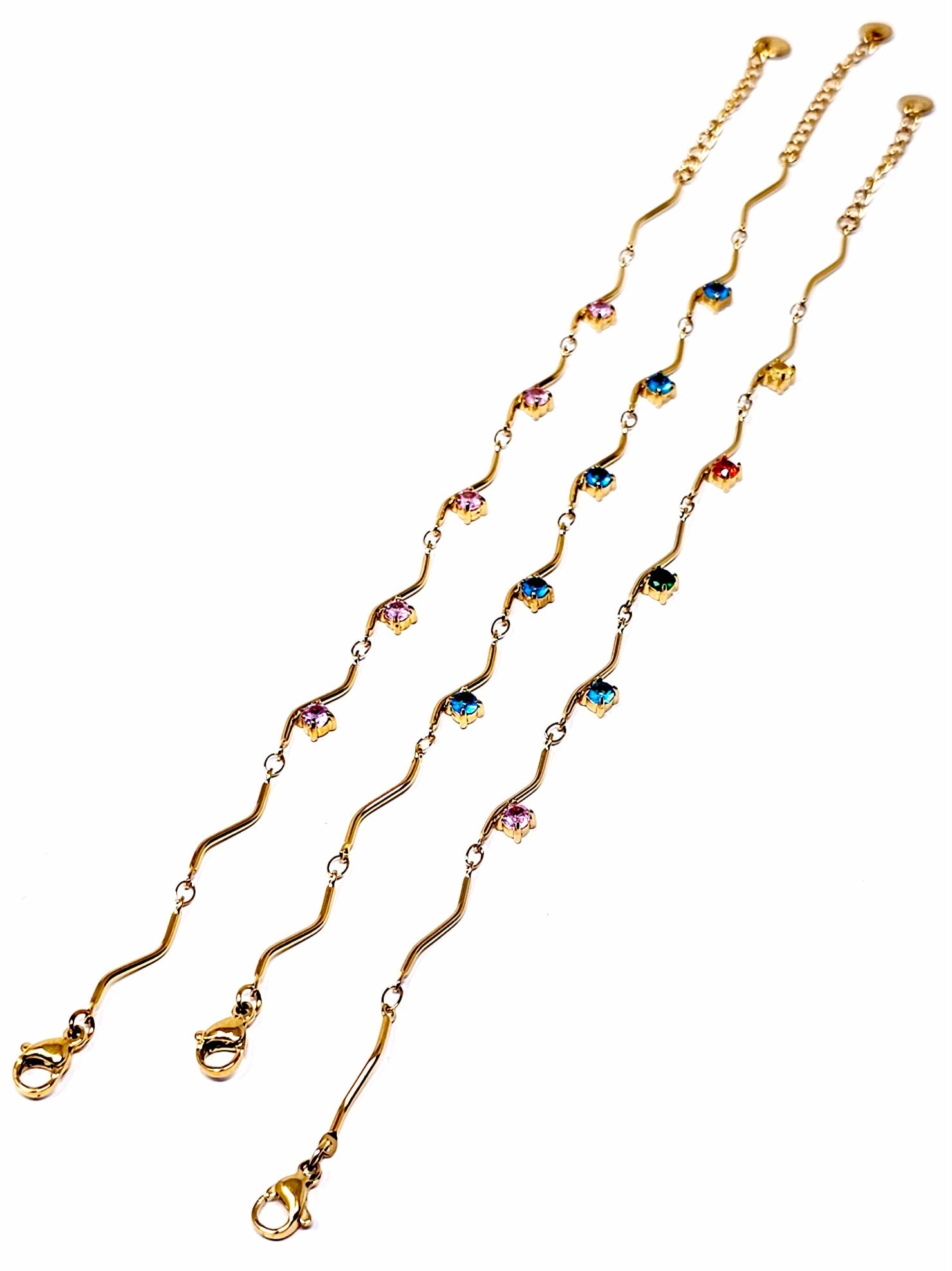 Bracciale "Medea" Gold con Pietre Quarzo Rosa o Acquamarina o Multicolor - 333HOPE333
