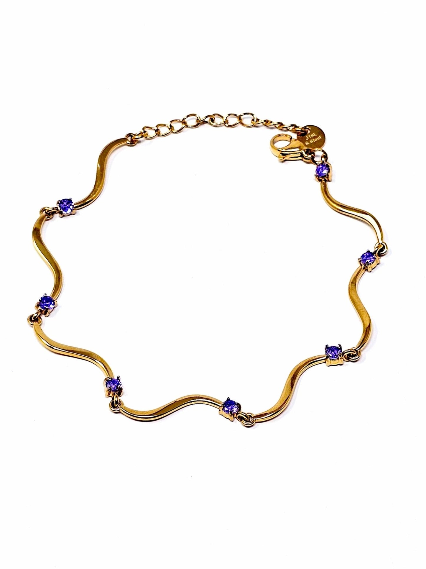Bracciale "Mirea" Gold con Pietre Quarzo Rosa o Acquamarina o Ametista - 333HOPE333