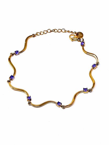 Bracciale "Mirea" Gold con Pietre Quarzo Rosa o Acquamarina o Ametista - 333HOPE333