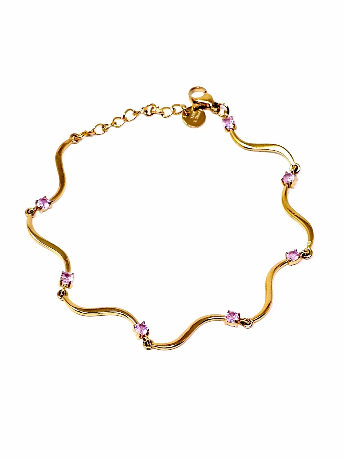 Bracciale "Mirea" Gold con Pietre Quarzo Rosa o Acquamarina o Ametista - 333HOPE333