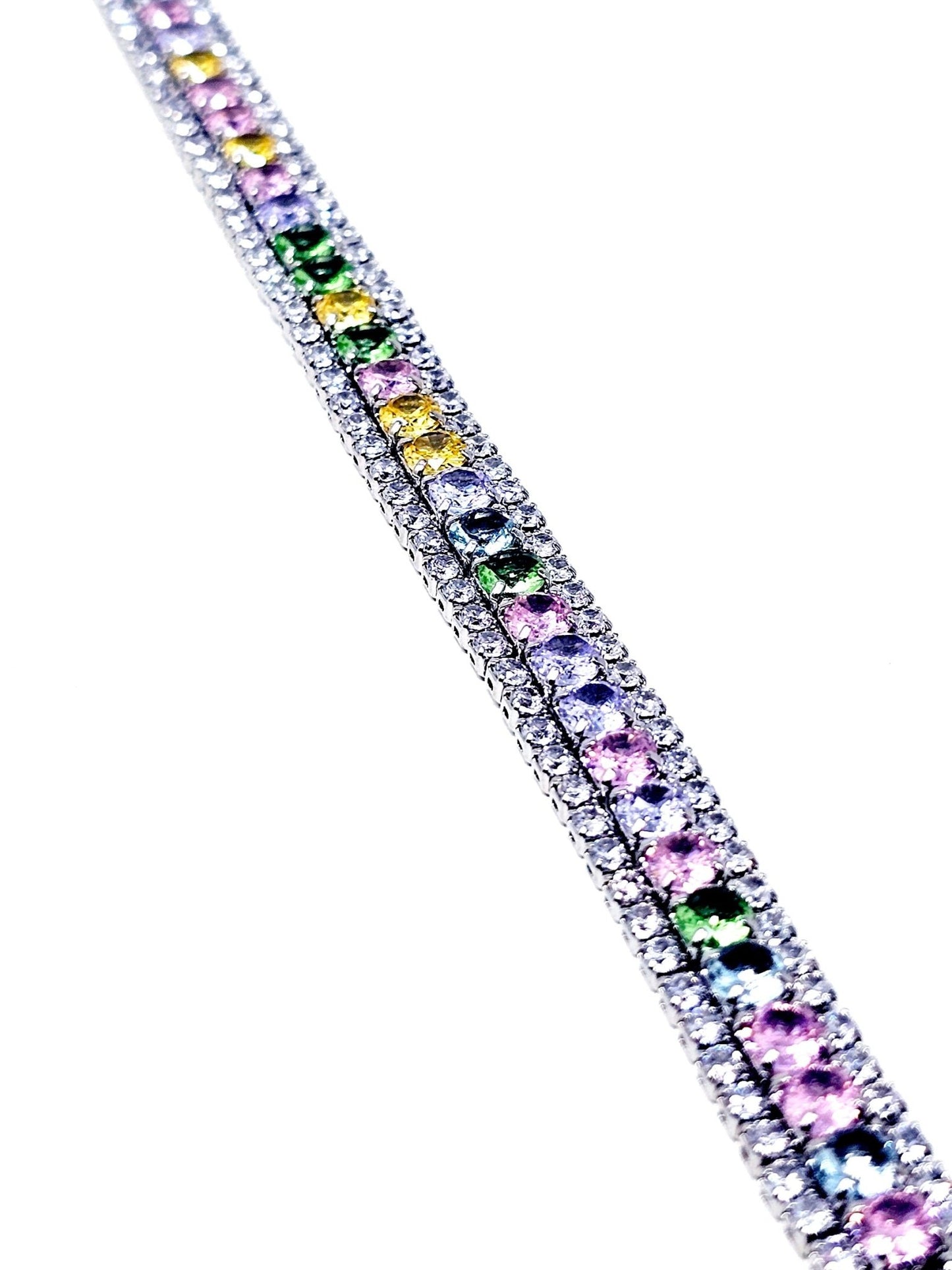Bracciale Tennis "Infinity" Silver con Pietre Pastel Colors - 333HOPE333