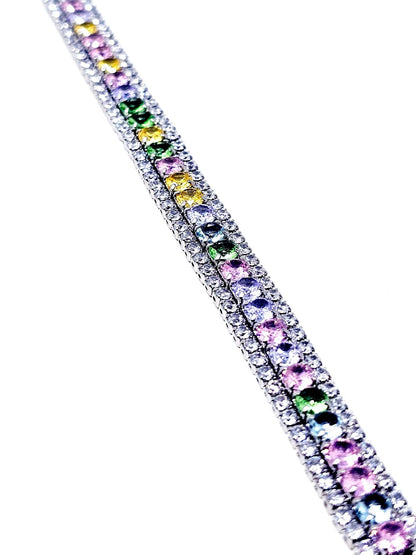 Bracciale Tennis "Infinity" Silver con Pietre Pastel Colors - 333HOPE333