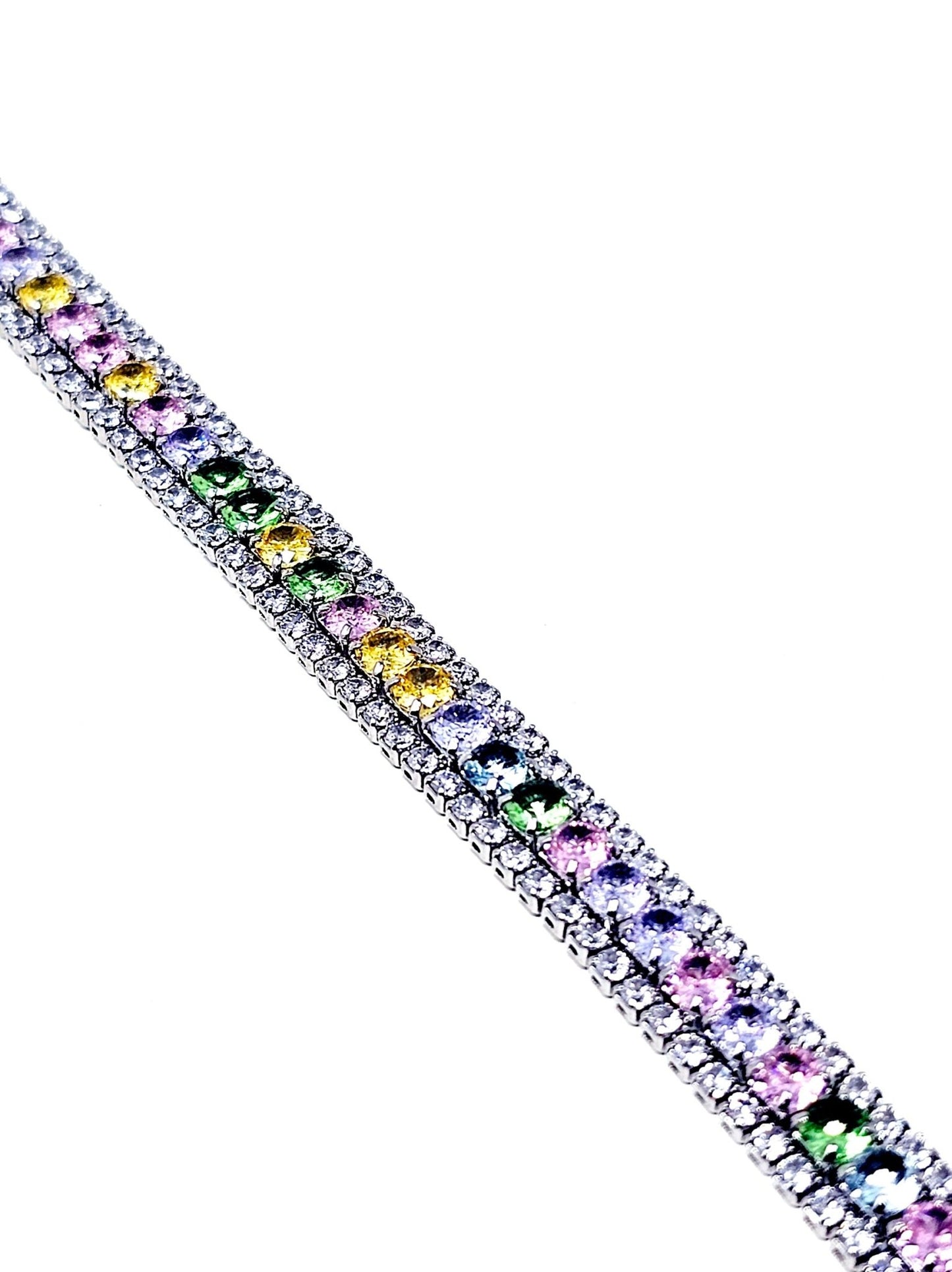 Bracciale Tennis "Infinity" Silver con Pietre Pastel Colors - 333HOPE333