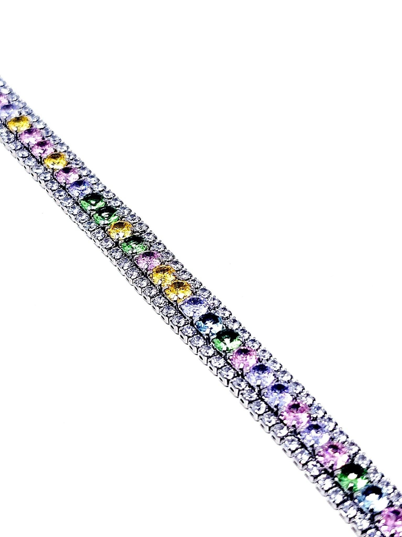 Bracciale Tennis "Infinity" Silver con Pietre Pastel Colors - 333HOPE333