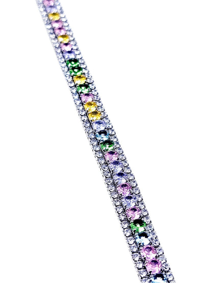 Bracciale Tennis "Infinity" Silver con Pietre Pastel Colors - 333HOPE333
