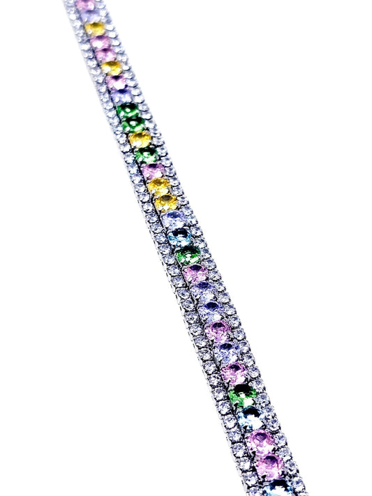 Bracciale Tennis "Infinity" Silver con Pietre Pastel Colors - 333HOPE333