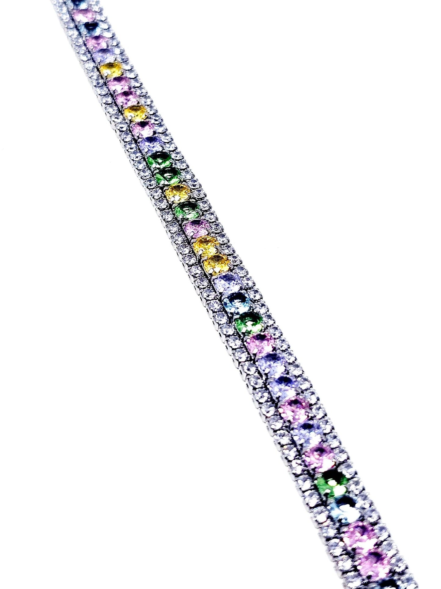 Bracciale Tennis "Infinity" Silver con Pietre Pastel Colors - 333HOPE333
