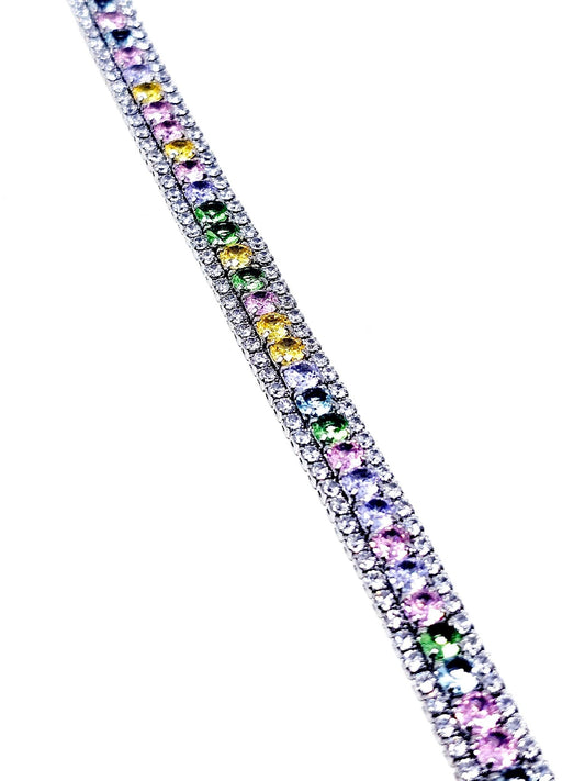 Bracciale Tennis "Infinity" Silver con Pietre Pastel Colors - 333HOPE333