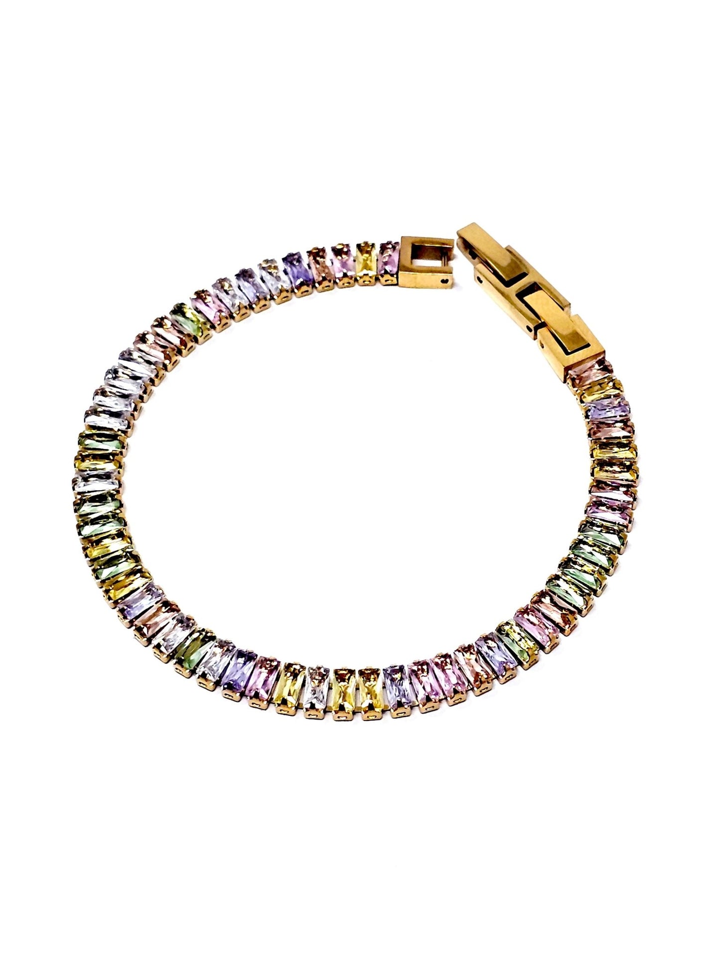 Bracciale Tennis "Royalty" Gold con Pietre Multicolor - 333HOPE333