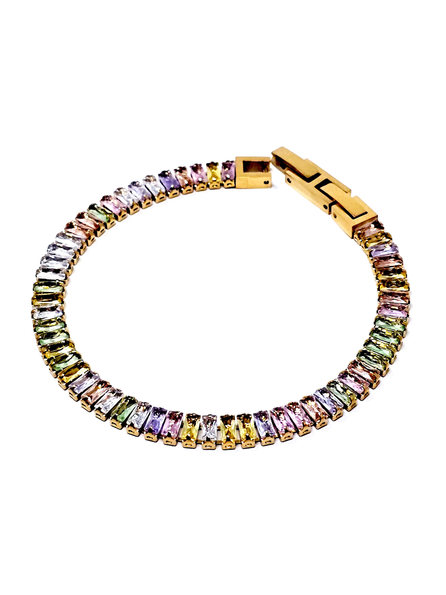 Bracciale Tennis "Royalty" Gold con Pietre Multicolor - 333HOPE333