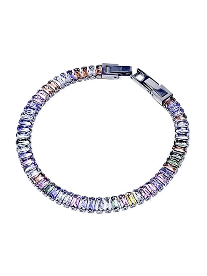 Bracciale Tennis "Royalty" Silver con Pietre Multicolor - 333HOPE333