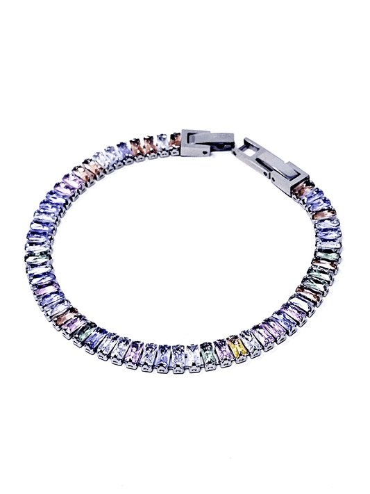 Bracciale Tennis "Royalty" Silver con Pietre Multicolor - 333HOPE333