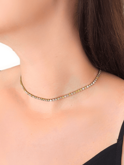 Choker/Girocollo Tennis Gold con Pietre Pastel Colors (3 mm.) - 333HOPE333