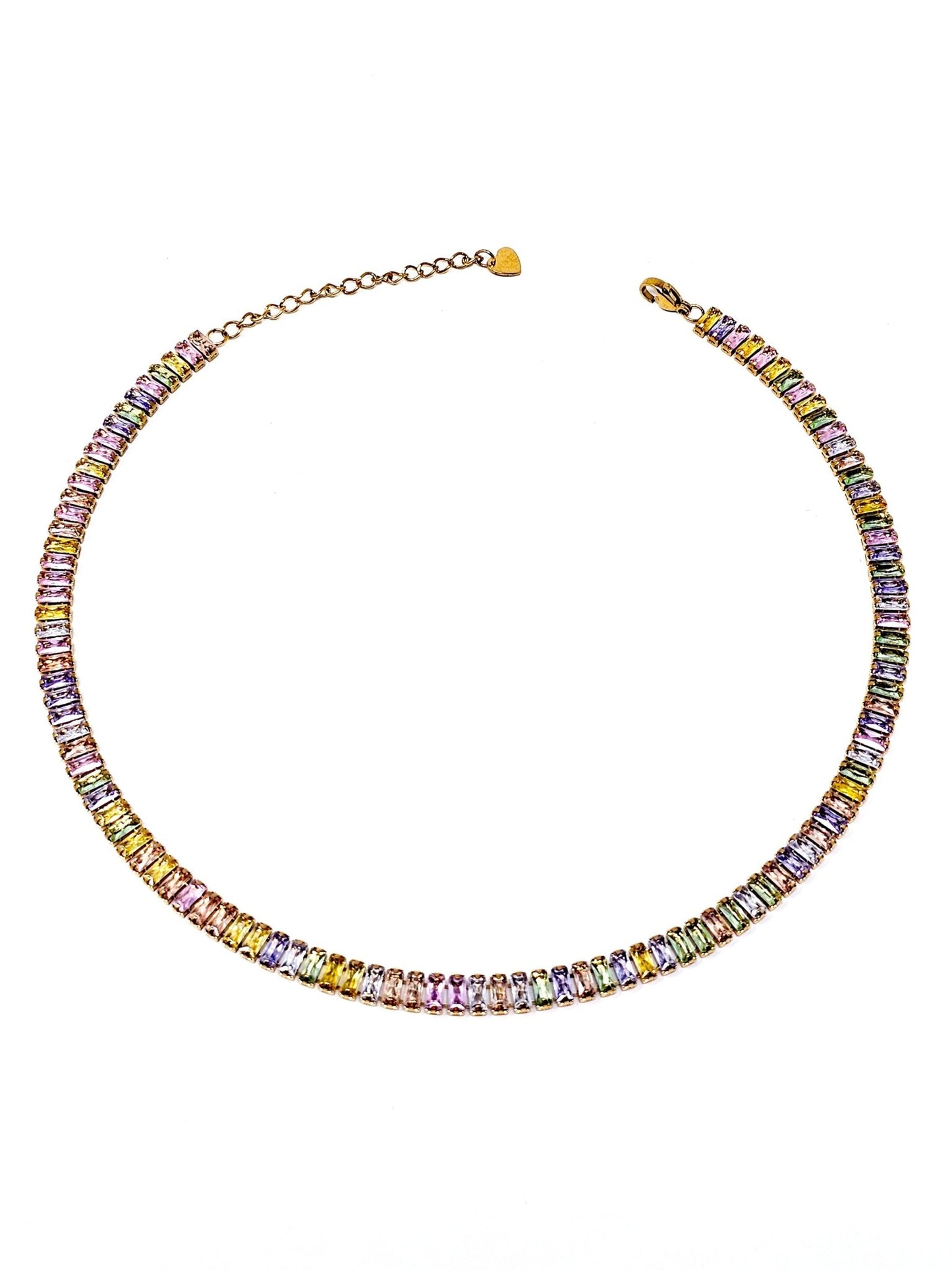 Choker/Girocollo Tennis "Royalty" Gold con Pietre Multicolor - 333HOPE333