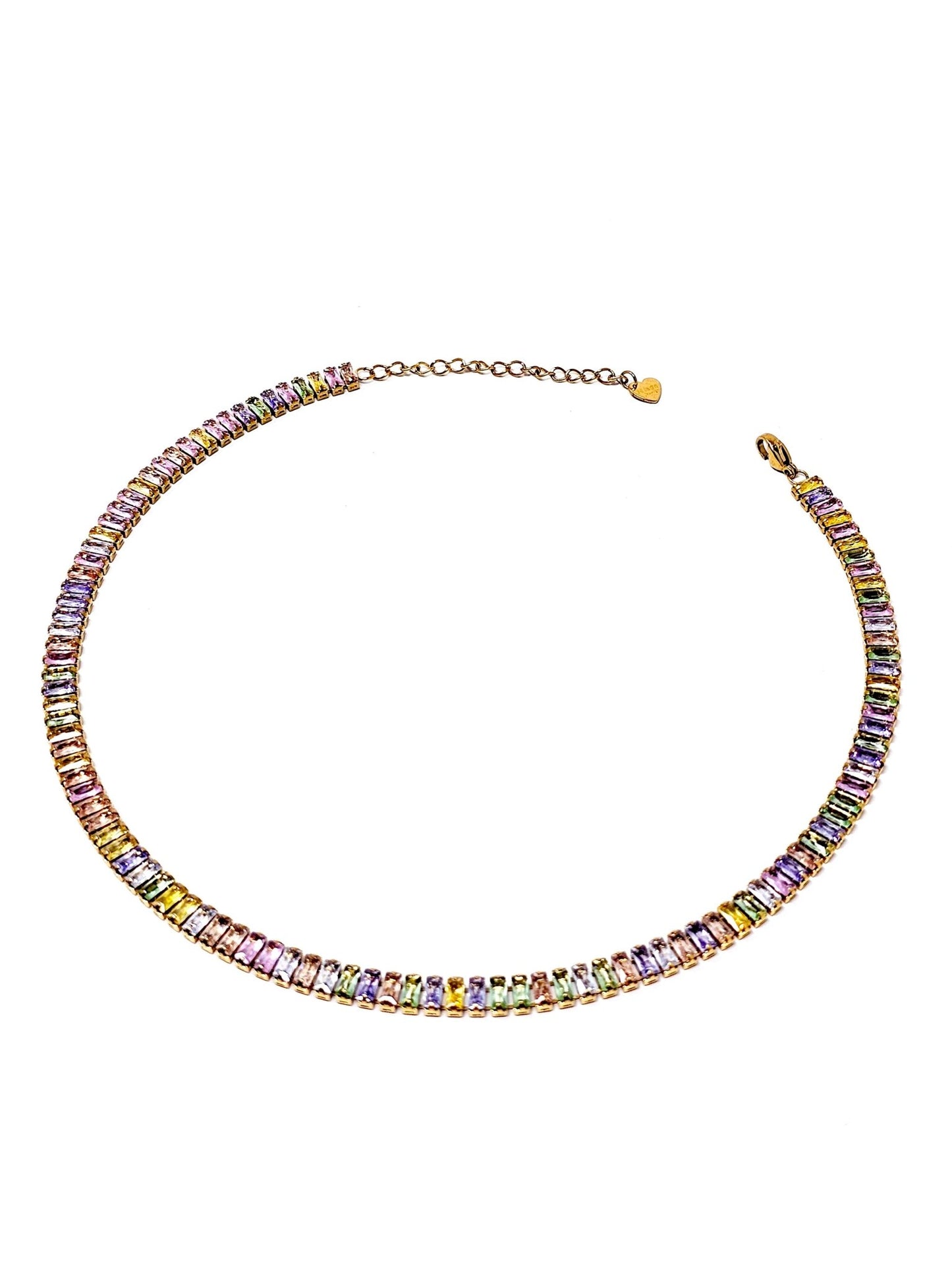 Choker/Girocollo Tennis "Royalty" Gold con Pietre Multicolor - 333HOPE333