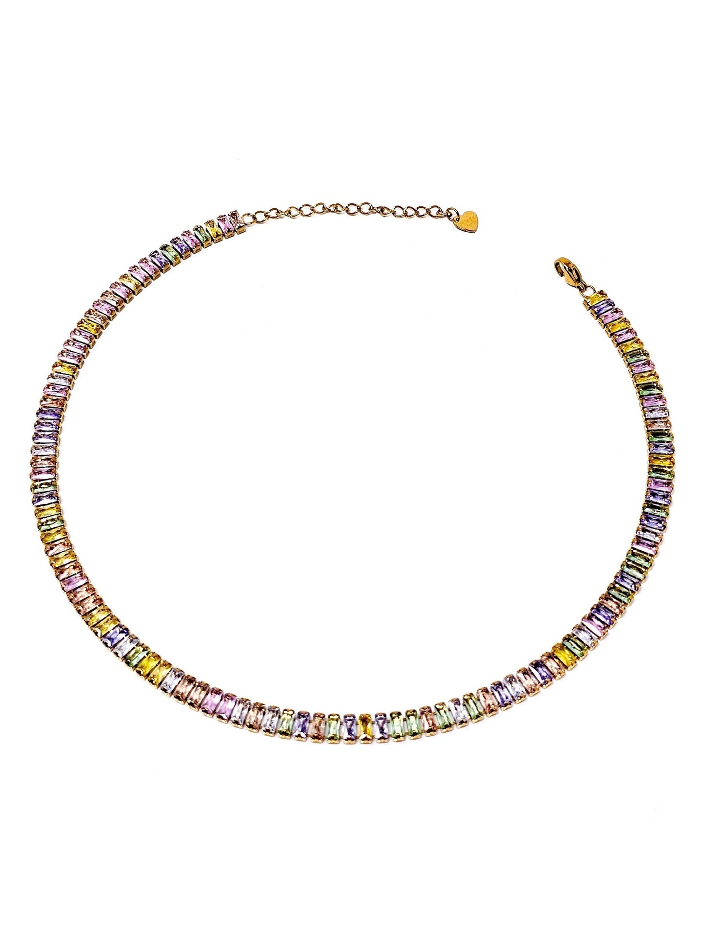 Choker/Girocollo Tennis "Royalty" Gold con Pietre Multicolor - 333HOPE333
