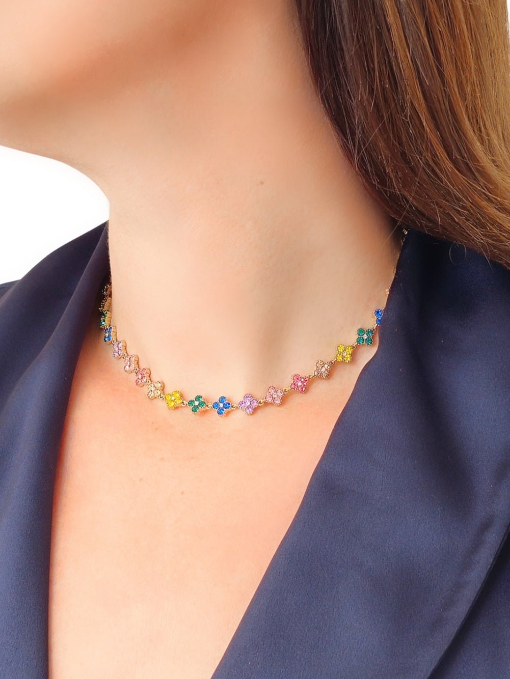Choker/Girocollo "Vintage" Gold con Pietre Rainbow - 333HOPE333