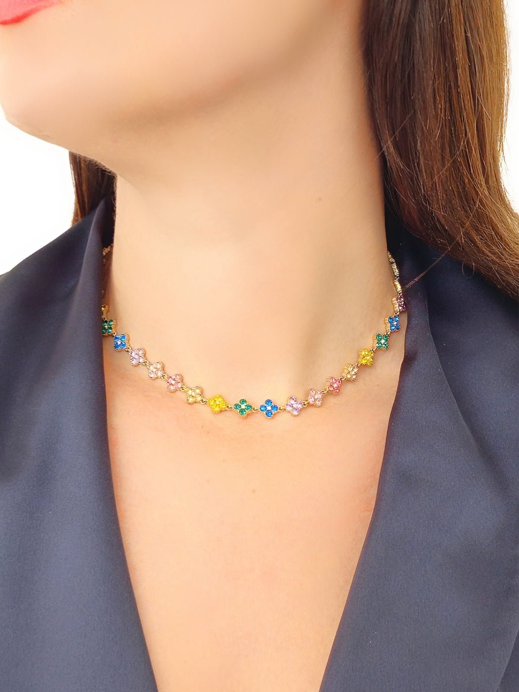 Choker/Girocollo "Vintage" Gold con Pietre Rainbow - 333HOPE333