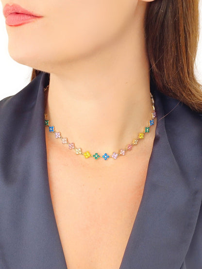 Choker/Girocollo "Vintage" Gold con Pietre Rainbow - 333HOPE333