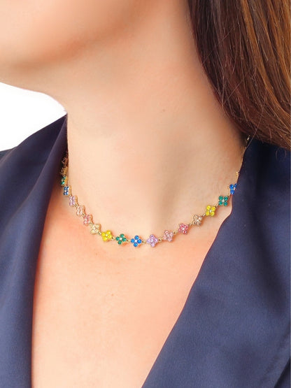 Choker/Girocollo "Vintage" Gold con Pietre Rainbow - 333HOPE333