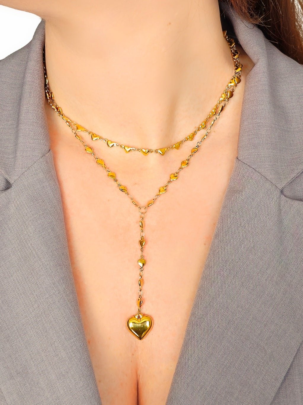 Collana a Due Fili "Cuoricini" Gold - 333HOPE333