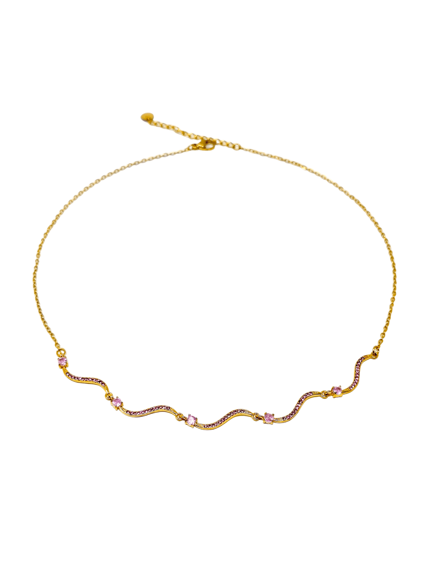 Collana Girocollo "Artemide" Gold con Pietre Quarzo Rosa - 333HOPE333