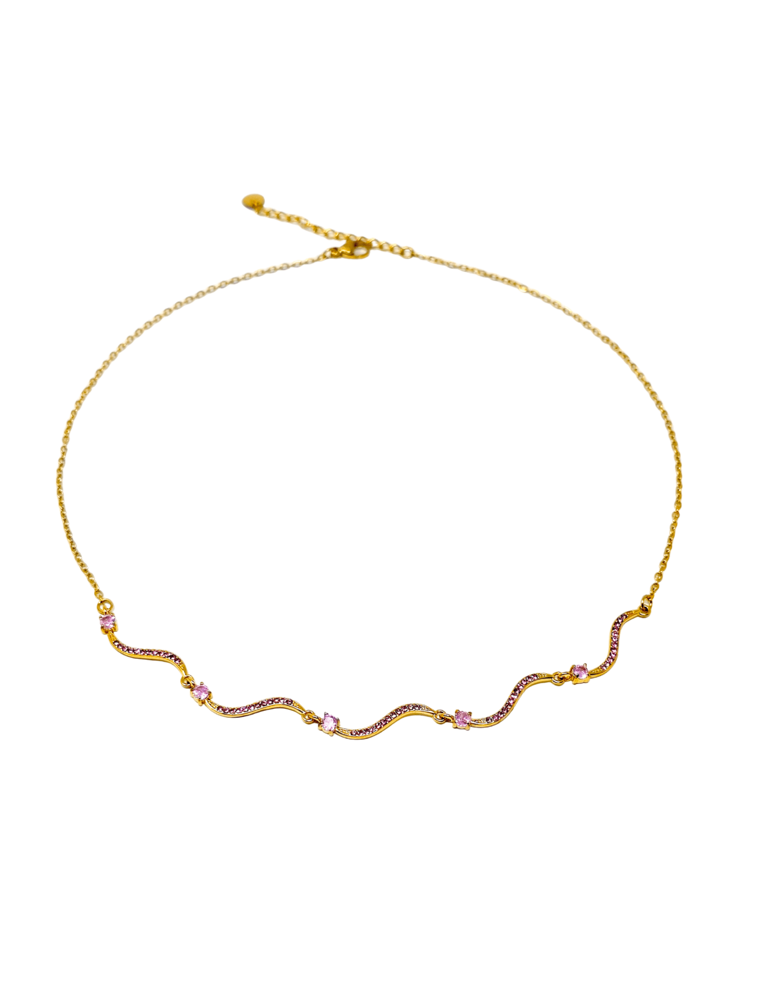 Collana Girocollo "Artemide" Gold con Pietre Quarzo Rosa - 333HOPE333