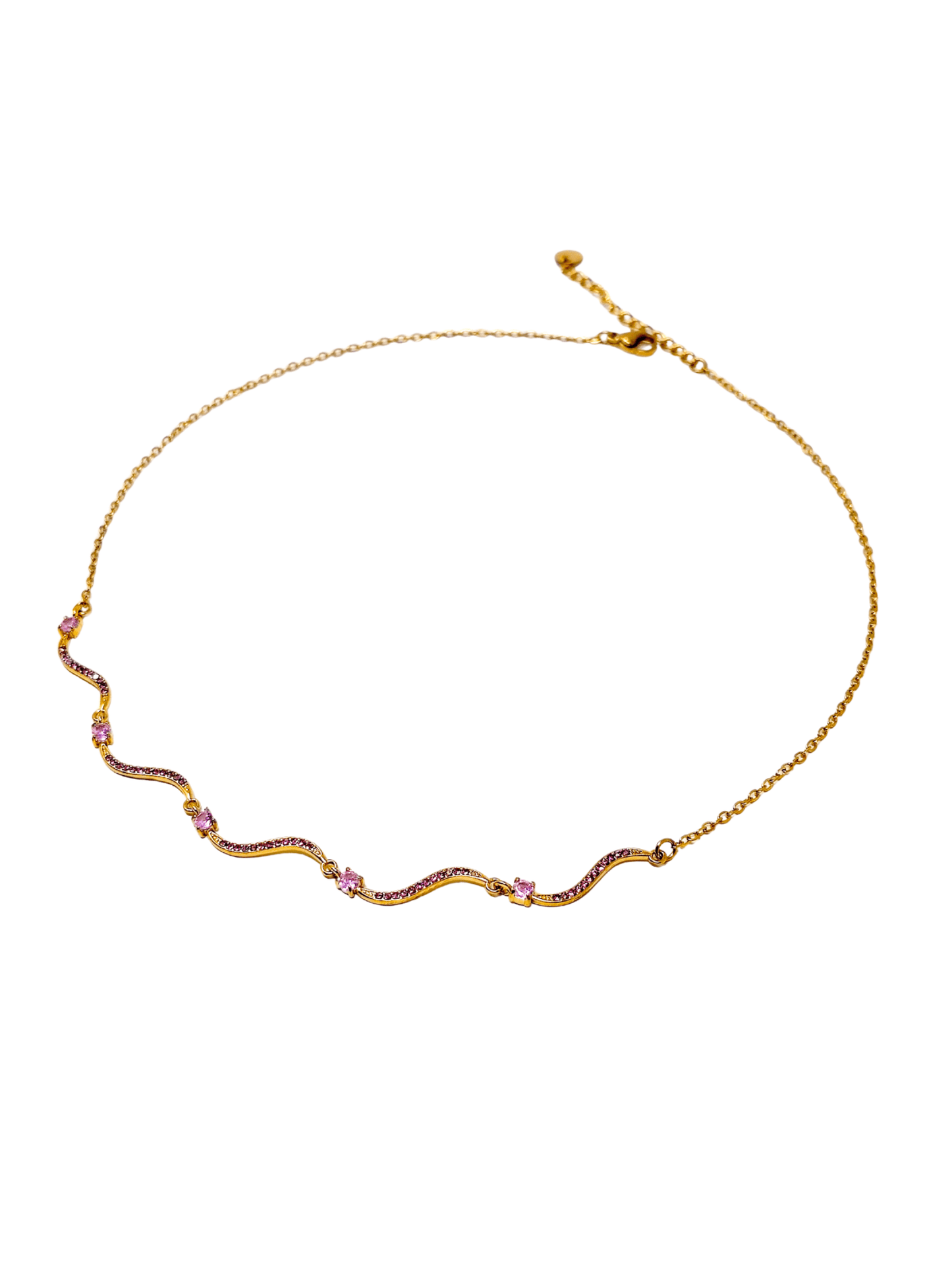 Collana Girocollo "Artemide" Gold con Pietre Quarzo Rosa - 333HOPE333