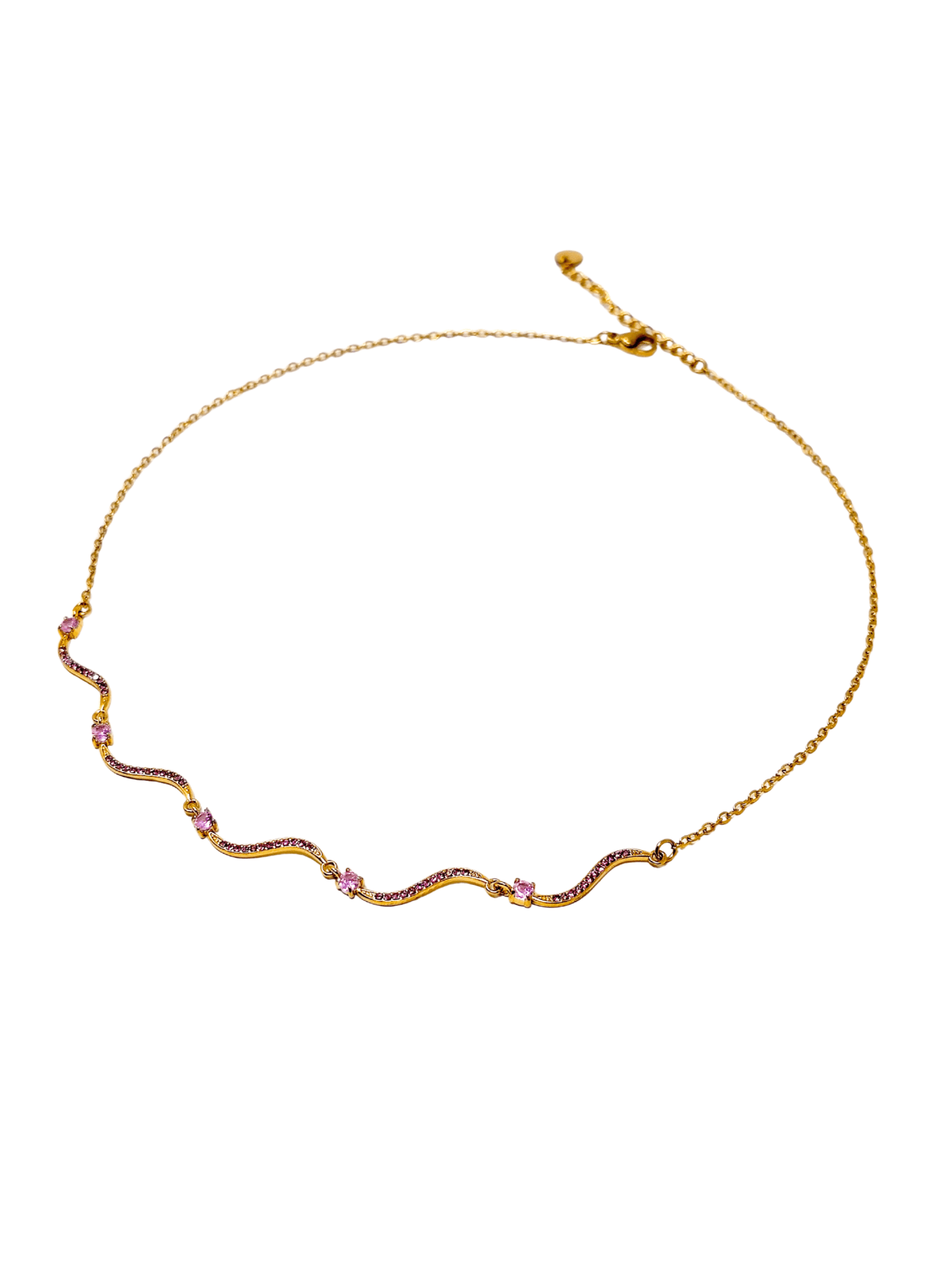 Collana Girocollo "Artemide" Gold con Pietre Quarzo Rosa - 333HOPE333